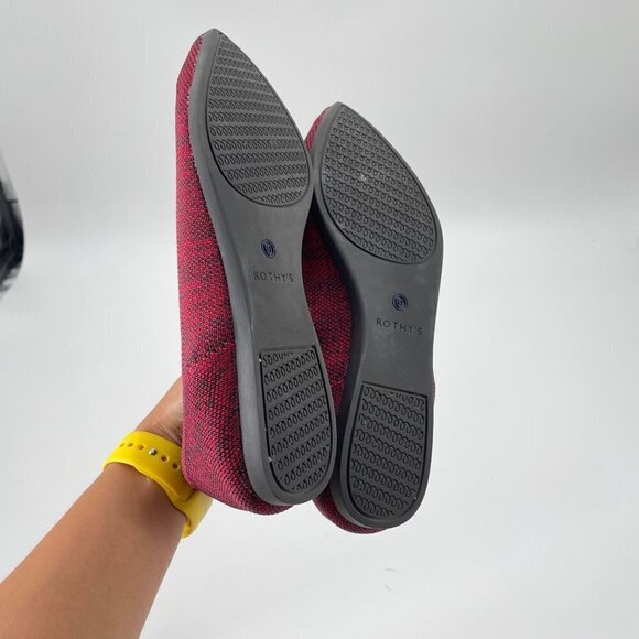 Rothys The Point Crimson Heather Red Blue Halo Pointed Toe Flats Womens Size 9 - Picture 8 of 10